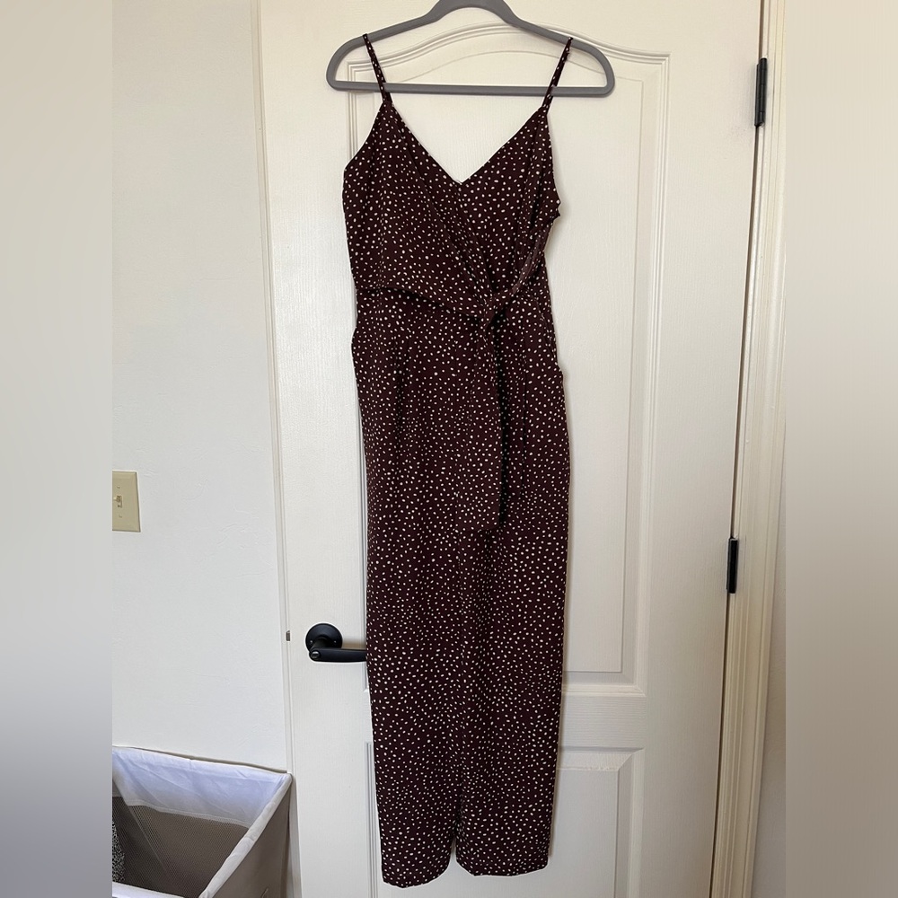brown dotted overall